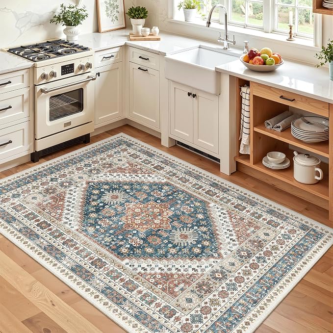 Madane Area Rug 3x5, Washable Vintage Entry Rugs - Image 2