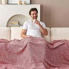 Snuggle Sac Christmas Red Blanket Twin Size, Ultra Soft Warm Fuzzy Knit Blanket - Image 8