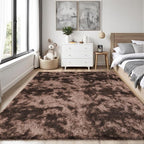 PLHXFR 6x9 Area Rug Living Room: Fluffy Bedroom Soft Shag Rug Coffee Brown | - Image 2