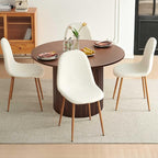 Dining Table Set for 4, Mid Century Modern 47 Inch Wooden Round Dining Table Set - Image 7