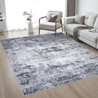 Area Rug Living Room: 6x6 Modern Washable Indoor Soft Carpet Grey | - Image 2