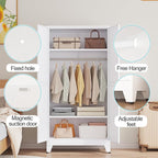 erosoei 71 "Metal Armoire Wardrobe Closet, Steel Clothing Storage Cabinet - Image 5