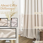 100% Blackout Linen Curtains 86 Inch Length 2 Panels Set - Image 7