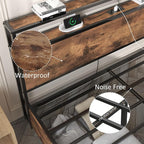 Lifezone Full Bed Frame with 2-Tier Storage Headboard, Metal Platform Bed Frame - Image 7