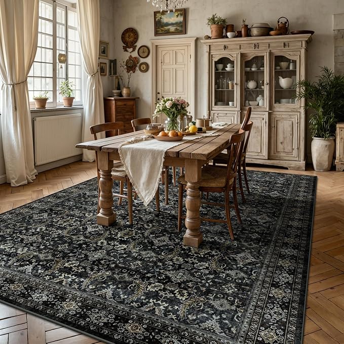 6x9 Area Rugs - Washable Vintage Retro Living Room Rug, Soft Ultra Thin Non - Image 4