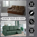 ULTICOR 8-Pieces Recliner Sofa Covers, Yarn Dyed Stretch Reclining Couch Covers - Image 4