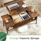 VECELO Wood Lift Top Coffee Table - Image 3