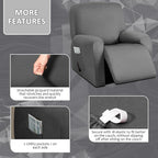 ULTICOR 4-Piece, 1 Seat Recliner Cover, Yarn Dyed Reclining Chair Covers - Image 3