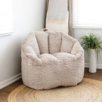 Big Joe Milano Bean Bag Chair for Kids, Ultra-Soft Taupe Plushie Polyester Blend - Image 2