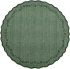 GarveeHome Large Round Rug 8ft Scalloped Washable Circle Living Room Rug | Soft - Image 5