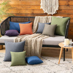 MIULEE Pack of 2 Decorative Outdoor Solid Waterproof Throw Pillow Covers Faux - Image 5