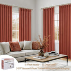 Extra Long Burnt Orange Sheer Fall Curtains & Drapes 108 Inches Long 2 Panels - Image 5