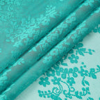 YJ YANJUN Vintage Lace Curtains 72 Inches Long-Victorian Floral Teal Sheer - Image 4