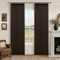 Chocolate Brown Pleated Linen Blackout Curtains 86 Inches Long | by Twodrapes