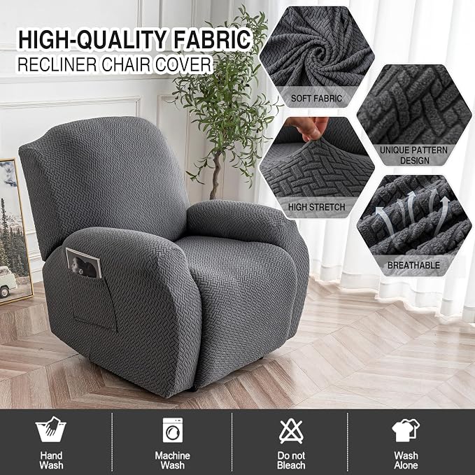 Genina Recliner Chair Cover, Stretch Reclining Chair Covers, Recliner Sofa - Image 2