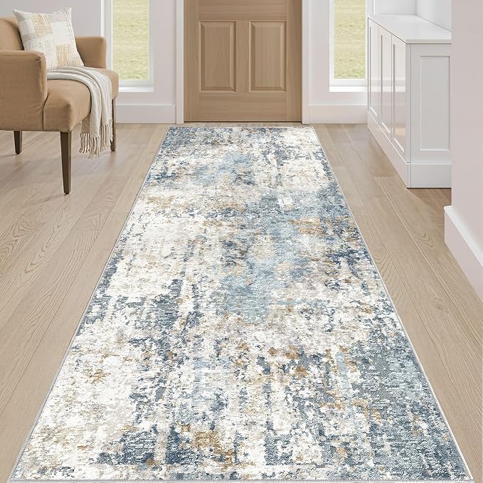LOONGRUG Runner Rug 2x6 Washable Non-Slip Kitchen Neutral Modern Rug | Abstract - Image 4