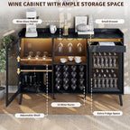 Coffee Bar Cabinet with Fridge Space, Liquor Cabinet with Wine Rack & Drawer - Image 6