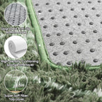 Area Rugs for Bedroom Living Room, 4x6 Fluffy Olive Green and White Rug | - Image 4