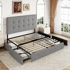 Allewie Upholstered Queen Size Platform Bed Frame - Image 8