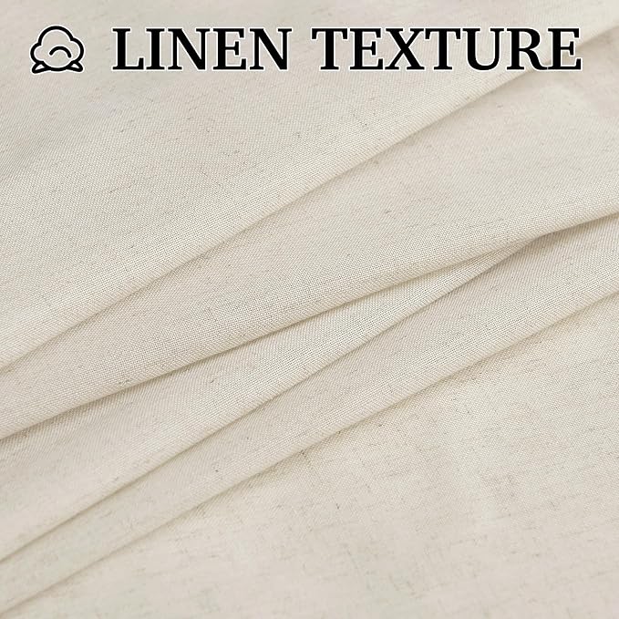 RYB HOME Linen Semi Sheer Curtains - Image 5