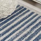 JONATHAN Y Khalil Modern Berber Stripe Cream/Navy Indoor Area Rug, Contemporary - Image 4