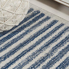 JONATHAN Y Khalil Modern Berber Stripe Cream/Navy Indoor Area Rug, Contemporary - Image 4