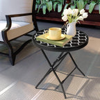 Foldable Patio Side Tables, 17.7" Small End Table Outdoor Weatherproof - Image 2