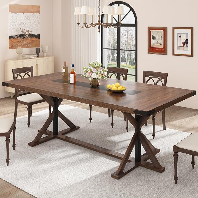Hlivelood 78 Inch Dining Table for 8 People, Rectangular Kitchen Farmhouse - Image 9