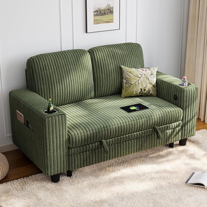 LINSY HOME Loveseat Sofa with Storage by LINSYHOME