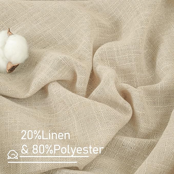 60 Inch Semi Sheer Linen Curtains - Image 2