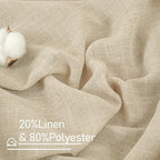 Linen Curtains 45 Inch Length 2 Panels Set - Image 2