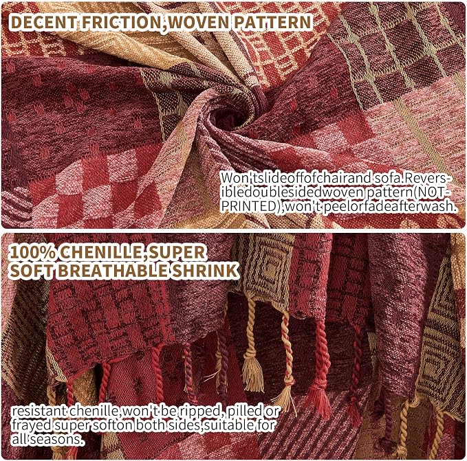 Boho Throw Blanket, Patchwork Large Blankets - Image 8