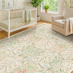 Washable Beige Green 5x8 Area Rug - Image 4