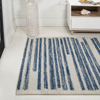 JONATHAN Y Khalil Modern Berber Stripe Cream/Navy Indoor Area Rug, Contemporary - Image 3
