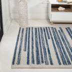 JONATHAN Y Khalil Modern Berber Stripe Cream/Navy Indoor Area Rug, Contemporary - Image 3