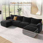Vesgantti 142" Cloud Couch Sectional Modular Sofa, Comfy Sectional Couch - Image 8
