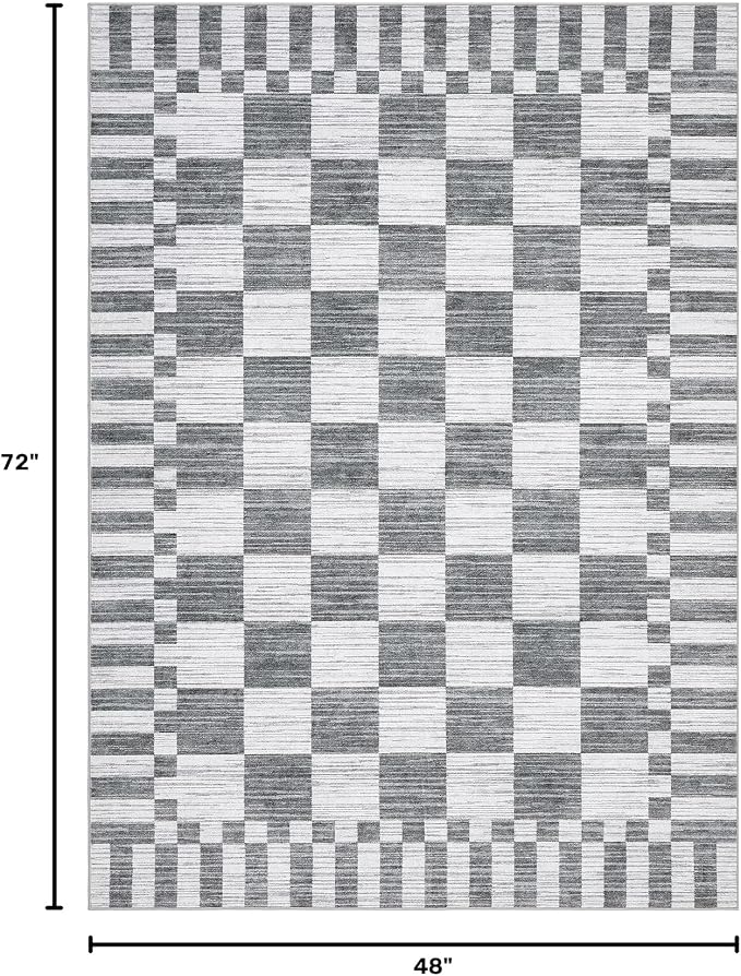 GarveeHome Checkered Rug 4x6 Area Rugs - Image 2