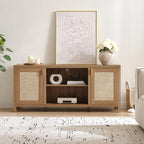 SICOTAS TV Stands for Living Room : Rattan TV Console Cabinet - Image 5