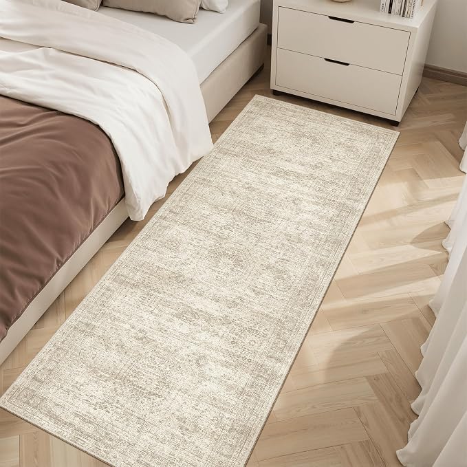 Soalmost Runner Rug 2x5 Washable Non-Slip Kitchen Entry Runners Beige | Soft by Soalmost