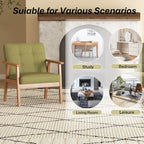 Modern Accent Chair with Arm Rest, Upholstered Linen Fabric Leisure Side Chair - Image 9