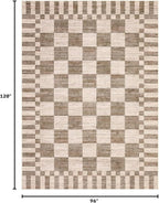 GarveeHome 8x10 Area Rugs Geometric Washable Modern Brown Checkered Rug | - Image 2