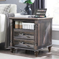 T4TREAM 24'' Farmhouse End Table w/4 Solid Wood Feet, Large 2 Drawers Wide Sofa by T4TREAMFurniture
