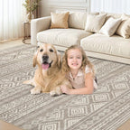 cotiled 10x13 Area Rugs Washable Boho Living Room Rug Coffee Brown | Solve - Image 8