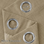 NICETOWN Faux Linen Oatmeal Blackout Curtains 84 inches Long - Image 2