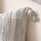 Gray Boho Decorative Throw Pillow Cover 20x20 Square Farmhouse Accent Cushion - Image 7