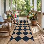 Lahome Checkered Easy Jute Non Slip Runner Rug, 2x6 Kitchen Runner Rug Washable by Lahome