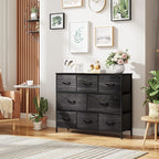 WLIVE 8 Drawer Dresser for Bedroom, Fabric Black Dresser - Image 4