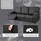 ULTICOR 8-Pieces Recliner Sofa Covers, Yarn Dyed Stretch Reclining Couch Covers - Image 3