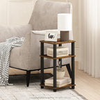 Furinno JUST Side Table, 3-Tier Open Shelf End Table, Toolless Assembly Night - Image 2