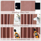 Dusty Rose 100% Blackout Linen Curtains 108 Inch Length 2 Panels Set - Image 5